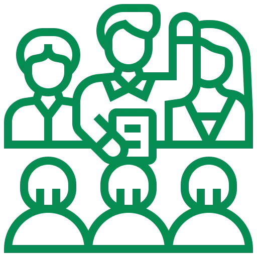 brainstorming session icon in green colour